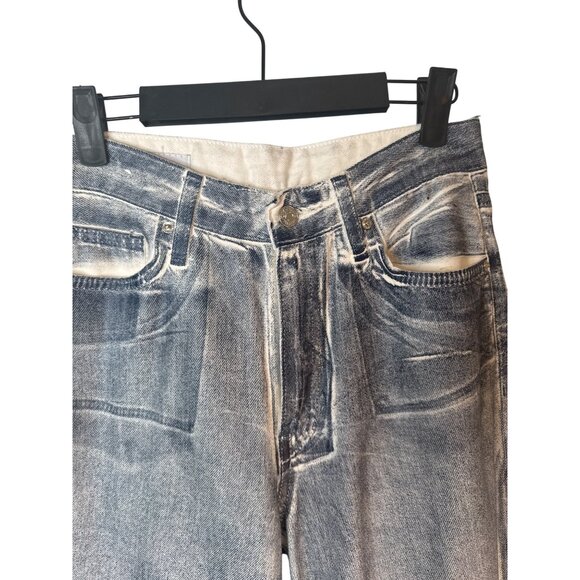 ZARA Size 2 High-Waisted Wide-Leg Jeans Blue Denim White Contrast - Picture 7 of 16